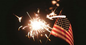 Mini American Flag and sparkler