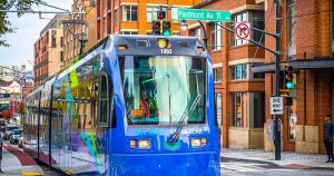 Blue Bus in Atlanta, GA