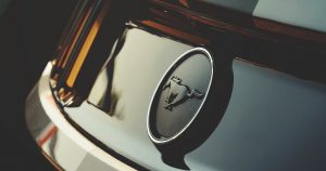 Ford Mustang emblem on car