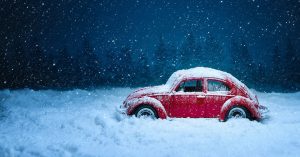 car stuck in snow