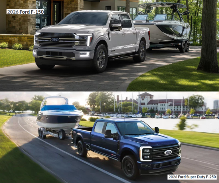 2026 Ford F 150 Vs 2026 Ford F 250 Super Duty Which Pickup Fits 2026 Ford F 150 Vs F 250 768x644 
